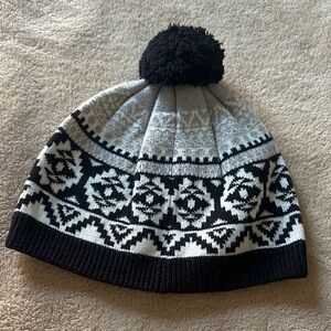 Crazy 8 Black and Gray Patterned Kids Beanie